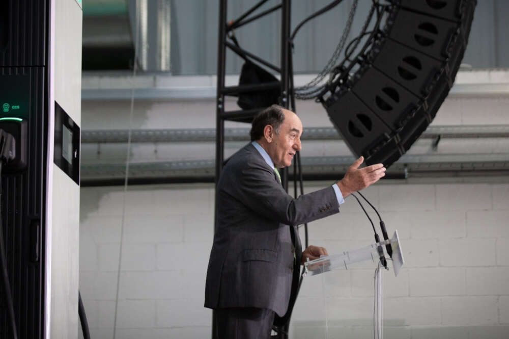 El presidente de Iberdrola, Ignacio Sánchez Galán, interviene en la inauguración de la nueva planta de Wallbox, a 20 de abril de 2022, en Barcelona. David Zorraquino / Europa Press