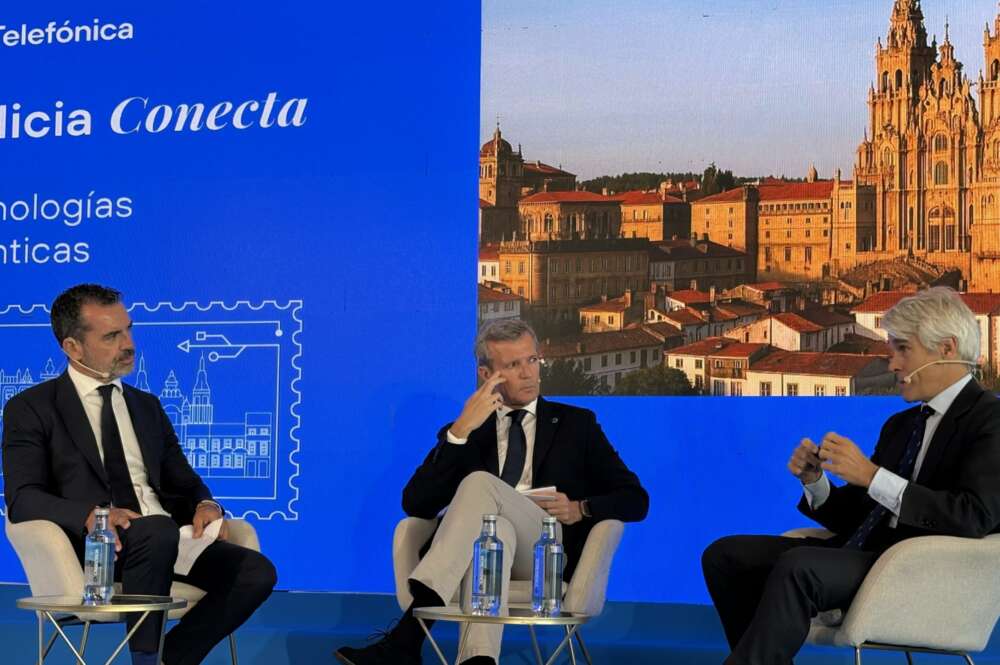 Alfonso Rueda y Borja Ocha en el Galicia Conecta celebrado en la Cidade da Cultura de Santiago