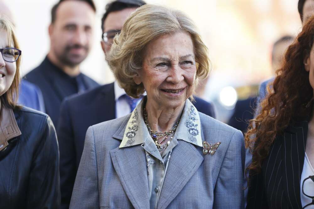 La Reina Sofía posa a su llegada al acto oficial de presentación de la campaña "Cerebros extraordinarios" organizada por la Fundación Reina Sofía / Europa Press