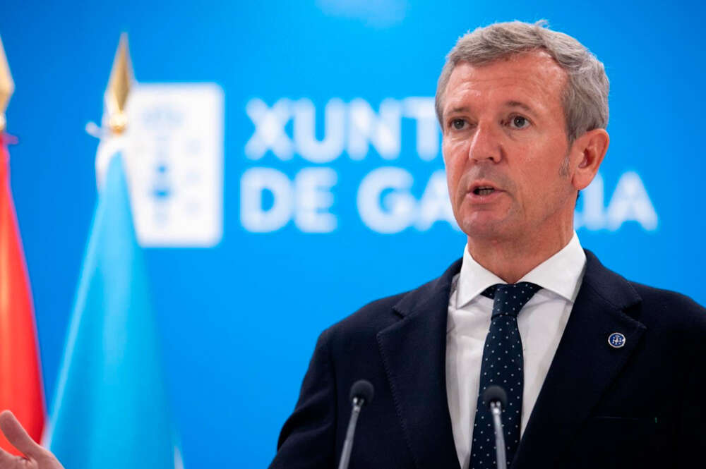 El presidente de la Xunta, Alfonso Rueda, comparece ante los medios