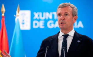 El presidente de la Xunta, Alfonso Rueda, comparece ante los medios