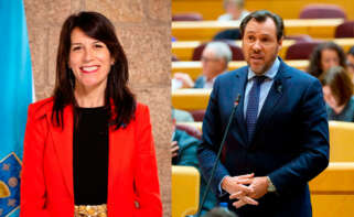 María Martínez Allegue, conselleira de Vivenda e Planificación de Infraestruturas, y Óscar Puente, ministro de Transportes