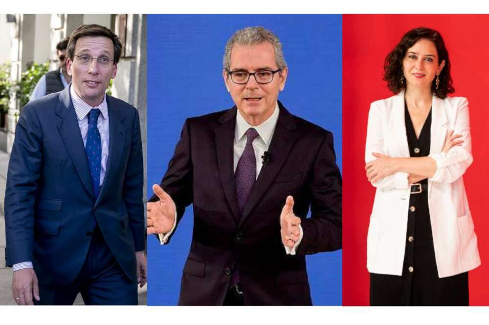 De izquierda a derecha, Martínez Almeida, alcalde de Madrid; Pablo Isla, fundador de Fonte Films y expresidente de Inditex; e Isabel Díaz Ayuso, presidenta de la Comunidad de Madrid