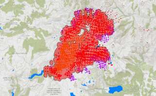 Incendio en Pena Trevinca, desde el visor Copernicus, a 18 de agosto de 2025. - COPERNICUS