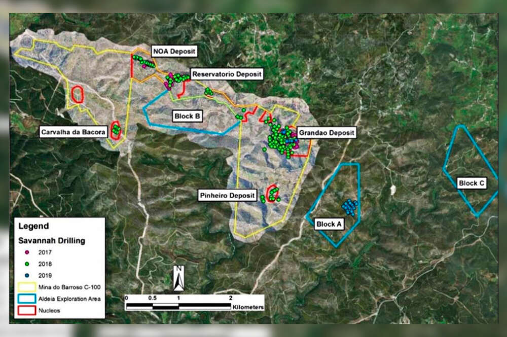 Mapa del proyecto de la mina en Boticas