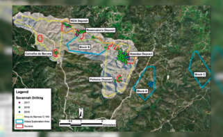 Mapa del proyecto de la mina en Boticas
