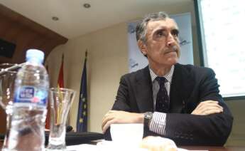Foto de archivo de José María Castellano durante su paso por la presidencia de Novagalicia Banco. El ejecutivo, fallecido en septiembre de 2025, era conocido por haber sacado Inditex a bolsa