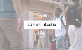 Imagen del exterior de una tienda de Oysho con los logos de Oysho y de Oshie encima