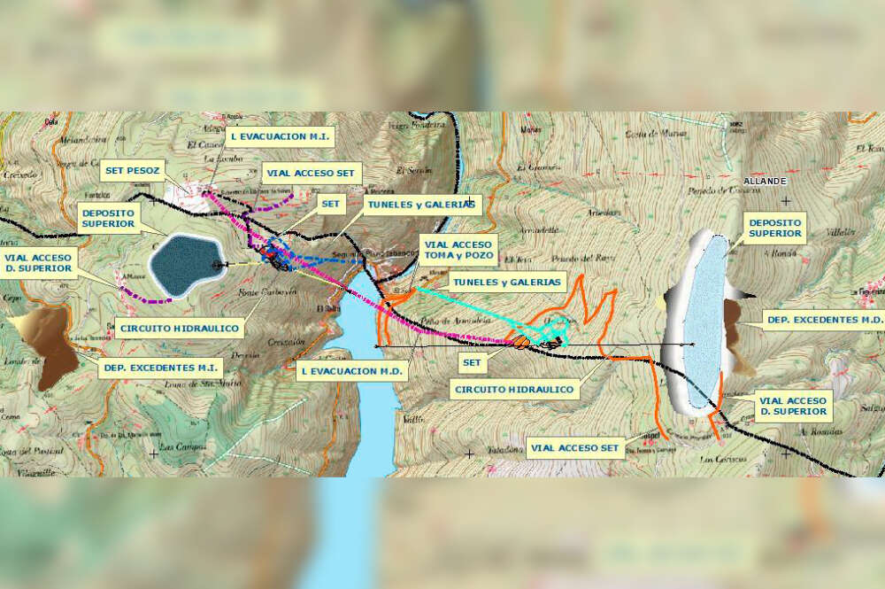 Esquema general del proyecto de Sarabia Renovables (Tasga) en Grandas de Salime