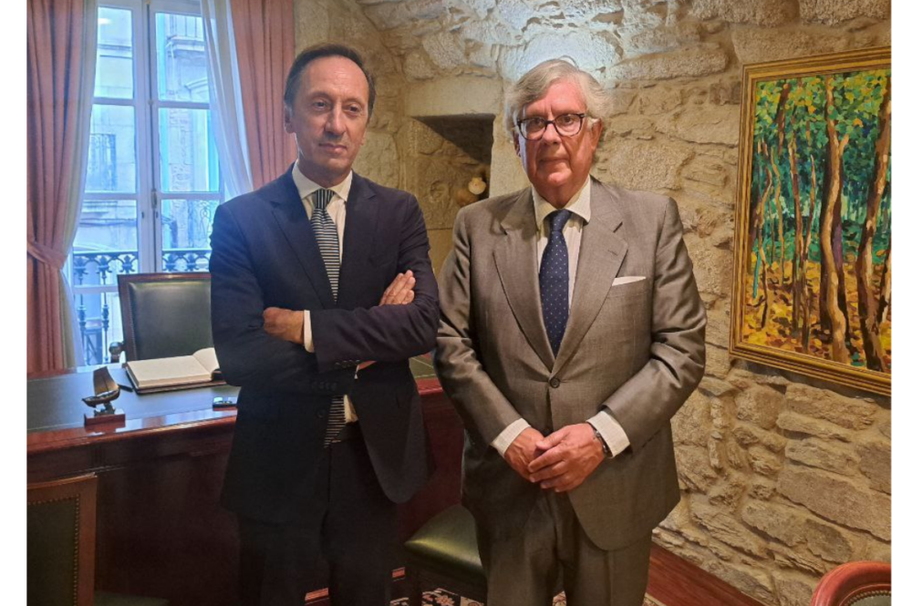 Jose Duarte, embajador de Portugal en España, y Juan Manuel Vieites, presidente de la Confederación de Empresarios de Galicia