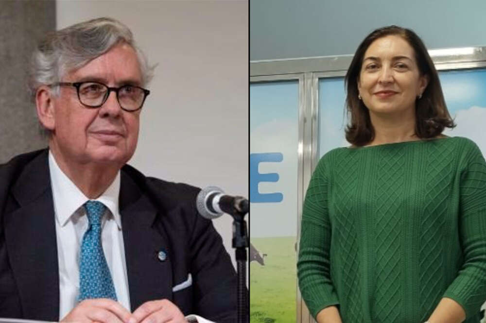 El presidente de la CEG, Juan Manuel Vieites, junto a la presidenta del Grupo Lence, Carmen Lence