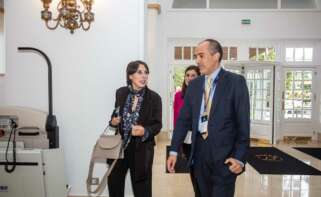 Encuentro entre la conselleira de Economía, María Jesús Lorenzana, y el director corporativo de Desarrollo de Negocio Global y Estrategia de Lockheed Martin en España y Portugal, Tehmur Khan Galindo