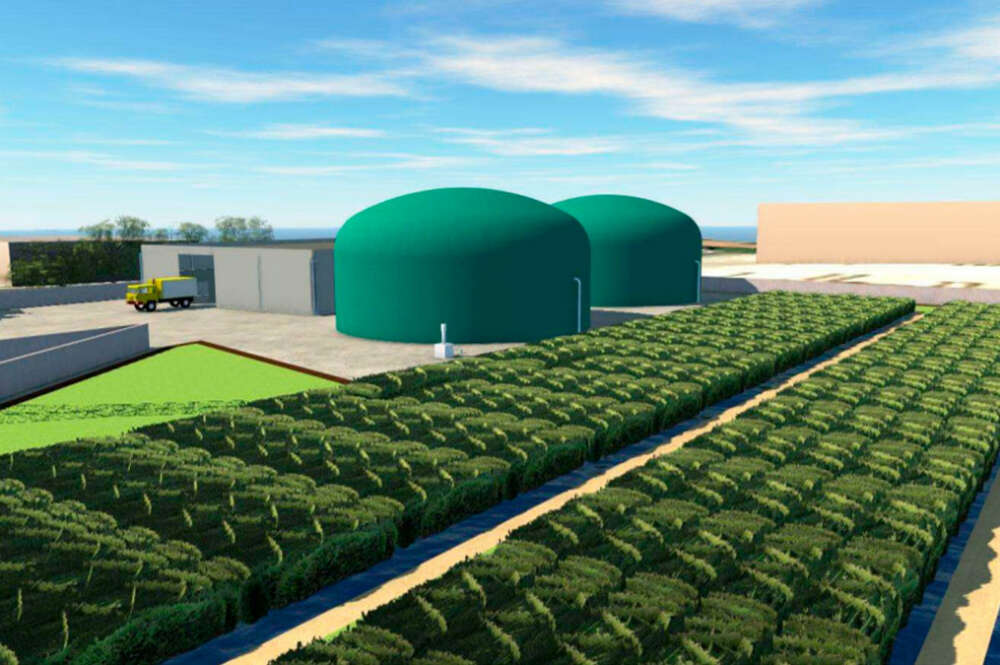 Proyección tridimensional de la planta del proyecto LuGaz, en el polígono de O CEAO (Lugo)