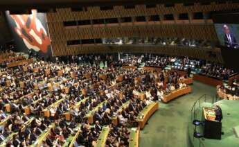 El secretario general de Naciones Unidas, António Guterres, interviene durante la sesión de apertura del Debate General del 80º período de sesiones de la Asamblea General de Naciones Unidas, en Nueva York / Casa Real