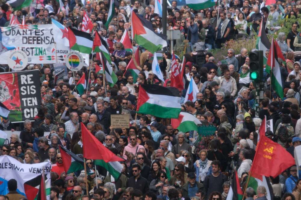 Manifestación 'Galicia con Palestina' en Santiago de Compostela / César Arxina (Europa Press)
