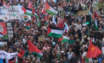 Manifestación 'Galicia con Palestina' en Santiago de Compostela / César Arxina (Europa Press)