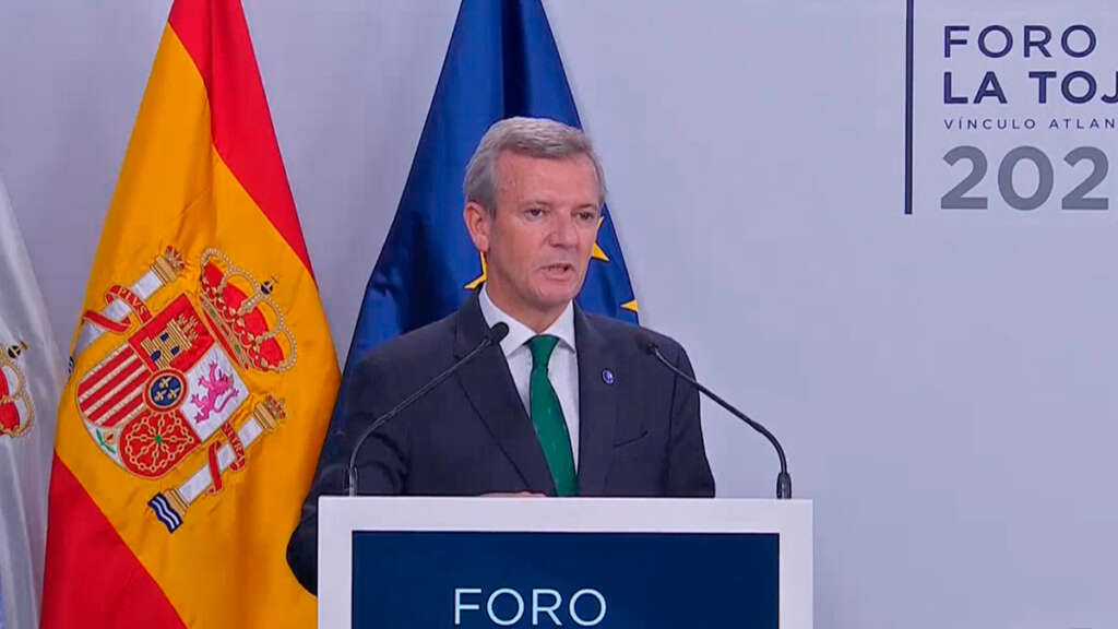 Alfonso Rueda en la en la inauguración de la séptima edición del Foro La Toja - Vínculo Atlántico