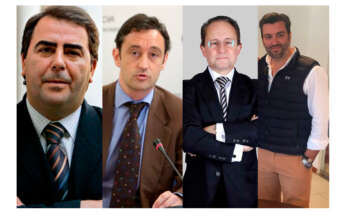En la imagen, de izquierda a derecha, Carlos Negreira, exalcalde de A Coruña; Javier Aguilera, exdirector del Igape; Miguel Caamaño Anido, socio de CCS Abogados; y el empresario Isaac Álvarez García