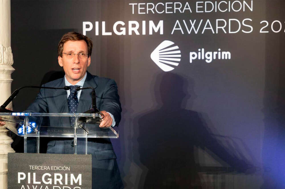 El alcalde de Madrid, José Luis Martínez Almeida, en la tercera edición de los 'Pilgrim Awards'