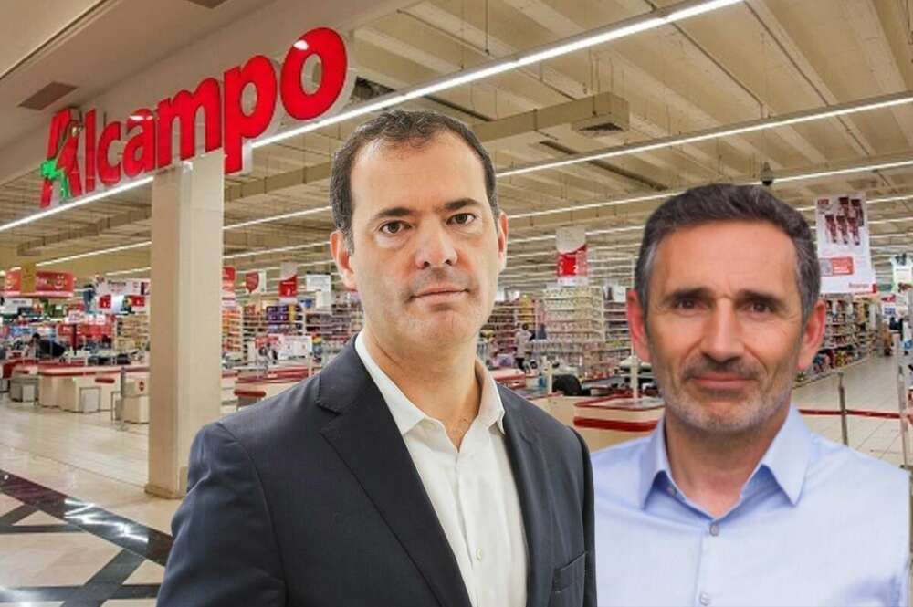 Carlos Pedreira, nuevo director general de Alcampo, y José Ramón Barca, responsable de cadena de suministro / montaje de ED con imágenes de Alcampo