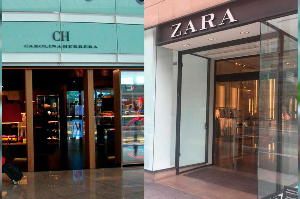 Imagen del exterior de las tiendas de Carolina Herrera y Zara