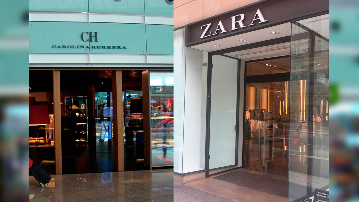 Imagen del exterior de las tiendas de Carolina Herrera y Zara