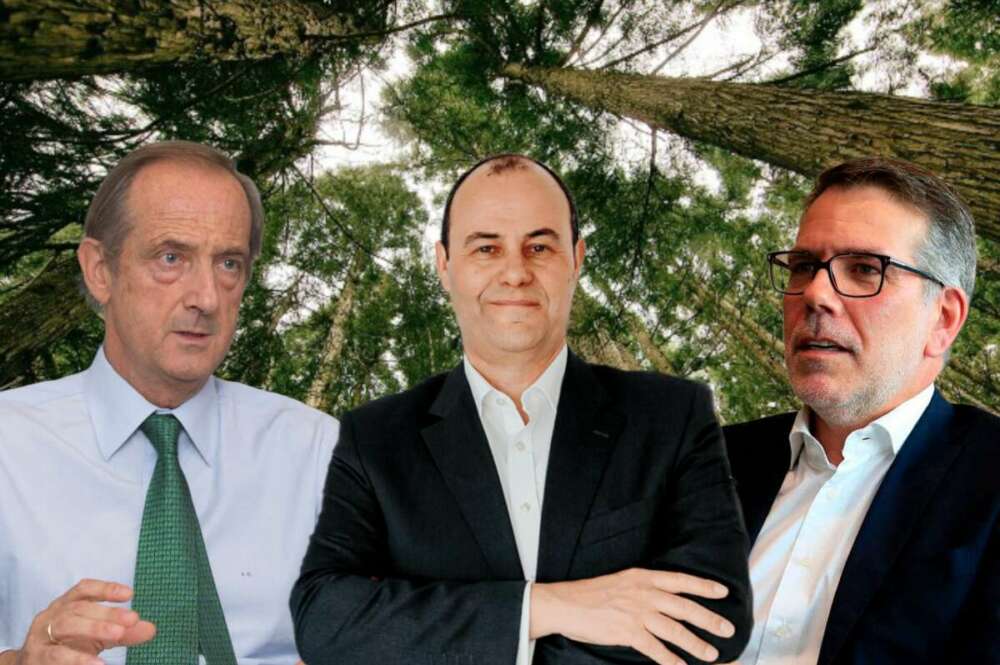 De izquierda a derecha, Ignacio de Colmenares (Ence), Antonio Redondo (Navigator) y José Soares de Pina (Altri)