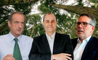 De izquierda a derecha, Ignacio de Colmenares (Ence), Antonio Redondo (Navigator) y José Soares de Pina (Altri)