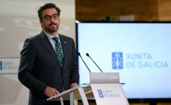 El conselleiro de Presidencia, Xustiza e Deportes, Diego Calvo, en rueda de prensa tras el Consello de la Xunta. - XUNTA