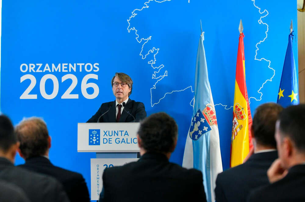 El conselleiro de Facenda, Miguel Corgos, en la rueda de prensa