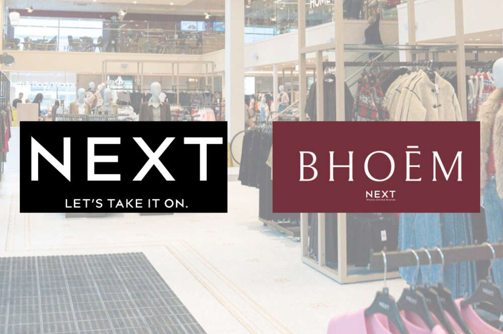 Imagen de una tienda de Next con los logos tanto de la matriz como de Bhoēm, su nueva marca /Pablo Ares Heres