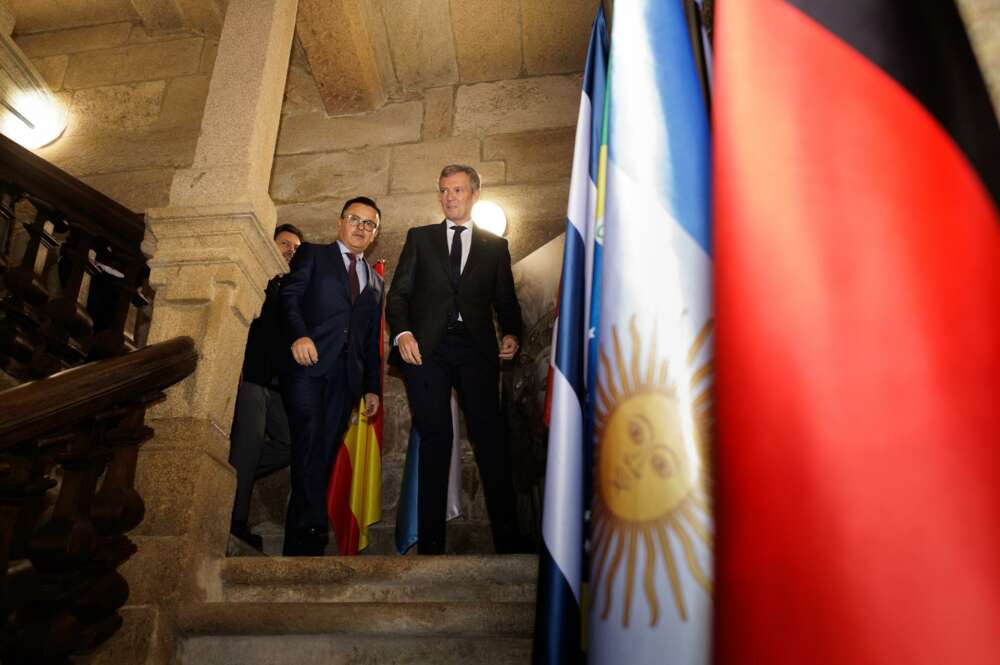 Rueda, en la sede de la Secretaría Xeral de Emigración / Xunta