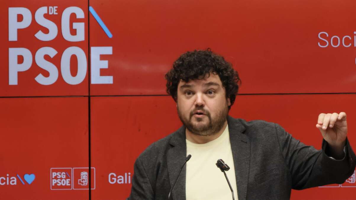 El portavoz de la Ejecutiva del PSdeG, Julio Torrado, en rueda de prensa / PSdeG