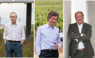 Miguel Torres, presidente de Familia Torres, junto a Víctor Urrutia, CEO de CVNE, y Carlos Moro, presidente de Matarromera