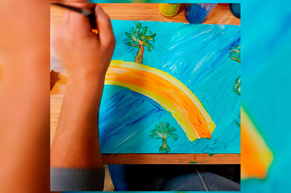 Una las actividades del taller de arteterapia de la Asociación de Alcohólicos Rehabilitados de Pontevedra (ARPO “Manuel Pérez”)