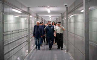 El presidente de Chile, Gabriel Boric, en el acto de inauguración de la prisión de Talca