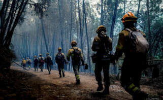 Brigadistas en A Pobra do Brollón (Lugo)