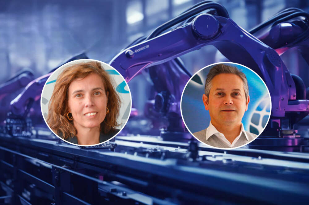 Patricia Moreira, presidenta del Clúster Gallego de Automoción y Movilidad de Galicia (CEAGA) junto a Enrique Mallón, secretario general de Asime