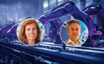 Patricia Moreira, presidenta del Clúster Gallego de Automoción y Movilidad de Galicia (CEAGA) junto a Enrique Mallón, secretario general de Asime