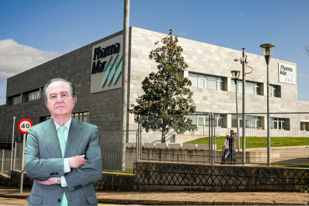 José María Fernández de Sousa, presidente de PharmaMar, frente a la sede del grupo en Madrid / Europa Press