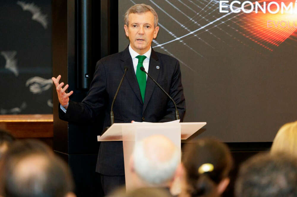 El presidente de la Xunta, Alfonso Rueda, durante el Foro Economía Galega e Empresa. Evolución, Innovación e Futuro,