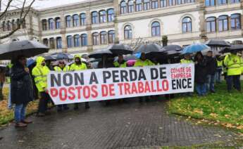 Protesta de los trabajadores de Ence en Santiago / Europa Press