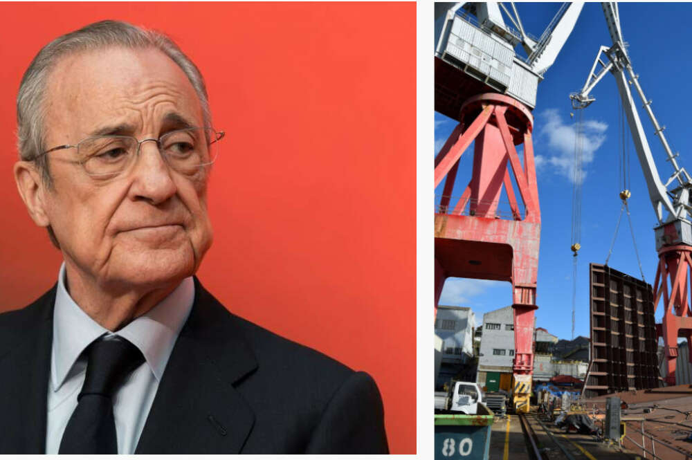 Florentino Pérez y las estructuras construidas por Astillero San ENrique para Dragados Offshore