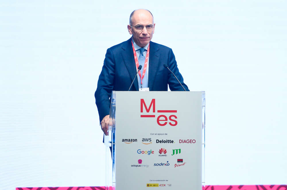 Enrico Letta, durante el 12º Congreso Anual de Multinacionales con España, en el Edificio Beatriz