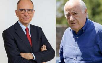 Enrico Letta, ex primer ministro italiano, y Amancio Ortega