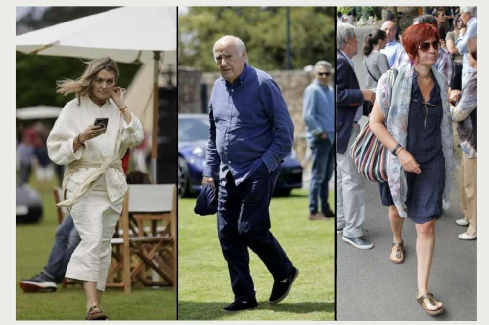 De izquierda a derecha, Marta Ortega, Amancio Ortega y Sandra Ortega