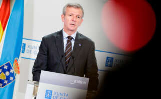 El titular del Gobierno gallego, Alfonso Rueda, comparece ante los medios tras el Consello de la Xunta