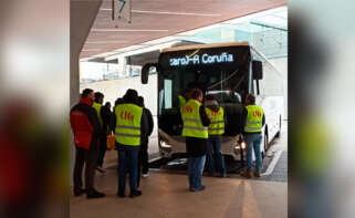 Piquetes en la huelga de transporte en la estación intermodal de Santiago