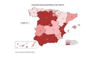 Mapa del PIB de las comunidades autónomas