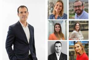 A la izquierda, Carlos Pedreira, director general de Alcampo. En la derecha, de arriba a abajo, Marta Junco (directora de Oferta), Juan de Lucas (director de Planificación de la Demanda), Eliecer Varade (CIFO), Lorena Nicolás (PMO), Sergio Román (director de Desarrollo y Compras de Marca Propia) y María Burgos (directora de Comuniación Interna)